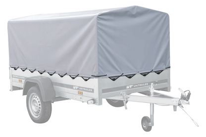 Reboque alto com extensões de painel lateral e lona alta - 2,30 x 1,25 m - Garden Trailer 230 KIPP