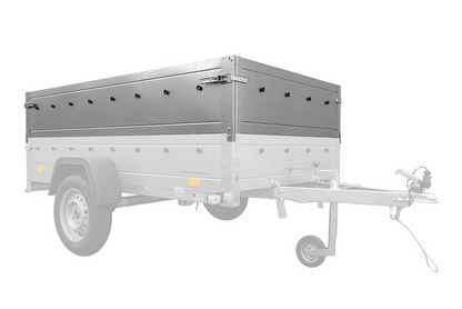 Reboque de um eixo 230x125 UNITRAILER GARDEN 230 KIPP com laterais duplas e lona de alumínio