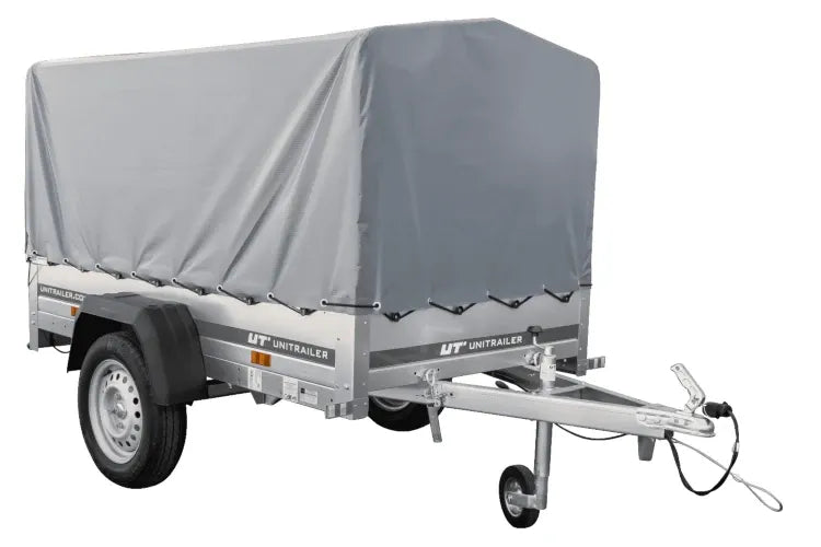 Reboque automóvel Garden Trailer 200 KIPP 200 x 106 cm com lona alta, arco e roda jockey PTAC 500 kg