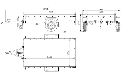 Reboque para automóvel 230 x 125 cm Garden Trailer 230 KIPP