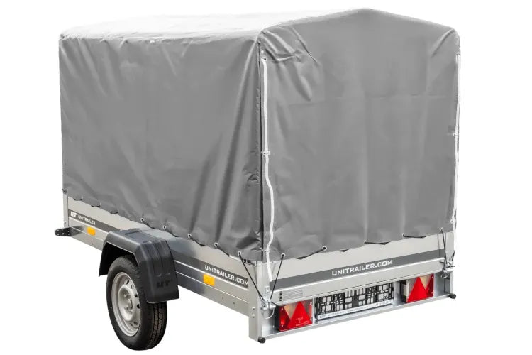 Reboque rodoviário com lona alta (110 cm), estrutura metálica (110 cm) e roda jockey 230x125 Garden Trailer 230 KIPP