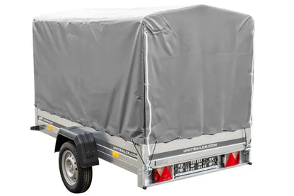 Reboque rodoviário com lona alta (110 cm), estrutura metálica (110 cm) e roda jockey 230x125 Garden Trailer 230 KIPP