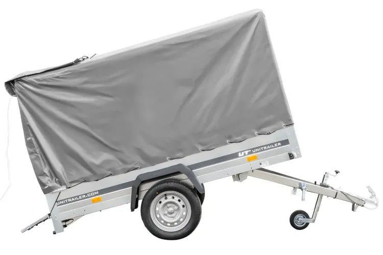 Reboque rodoviário com lona alta (110 cm), estrutura metálica (110 cm) e roda jockey 230x125 Garden Trailer 230 KIPP
