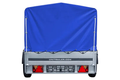 Reboque rodoviário com lona azul alta, arco H-800 e roda jockey 230x125 Garden Trailer 230 KIPP