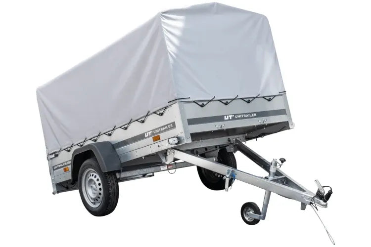 Reboque rodoviário com lona alta, arco H-800 e roda de apoio 230x125 Garden Trailer 230 KIPP